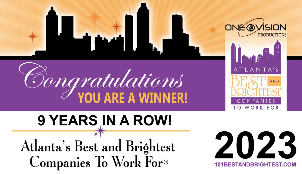 onevisprod's tweet photo. Congratulations, we are @101Best again! #teamworkmakesthedreamwork https://t.co/OhsWdIwjVv https://t.co/NsatHxOEnl