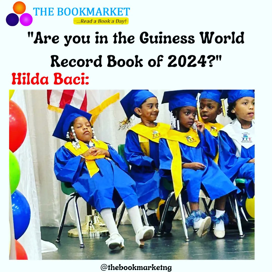 Congratulations Hilda BACI🤓📚💜

Readers are Record Breakers 📚🤓

#Congratulationshildabaci
#thebookmarketng 
#guinessworldrecordholder
#proudlynigerian