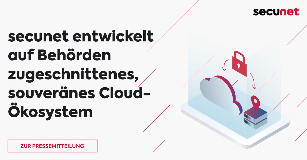 #secunet entwickelt auf Behörden zugeschnittenes, souveränes #Cloud-Ökosystem. Das Angebot wird maßgeschneidert für als sensibel eingestufte Informationen &amp; Prozesse; angefangen bei DSGVO-konform über VS-NfD bis hin zur Klassifizierung GEHEIM.
Mehr dazu: secunet.com/ueber-uns/pres…