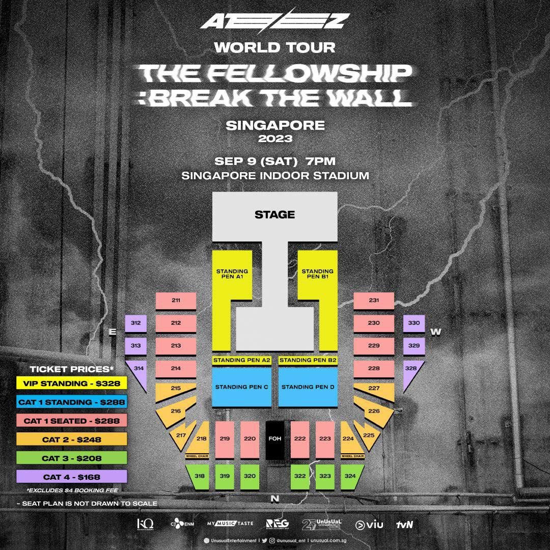 jwltherapy's tweet photo. [WTS] ATEEZ World Tour, The Fellowship: Break The Wall Concert in Singapore

// selling cat 2, section 226 row 26 seat 13
// selling at original price $248 +$4 booking fee ($252)
// will email you the eticket after transaction
// looking for concert buddy to go together with! https://t.co/ZkzXwDwDii
