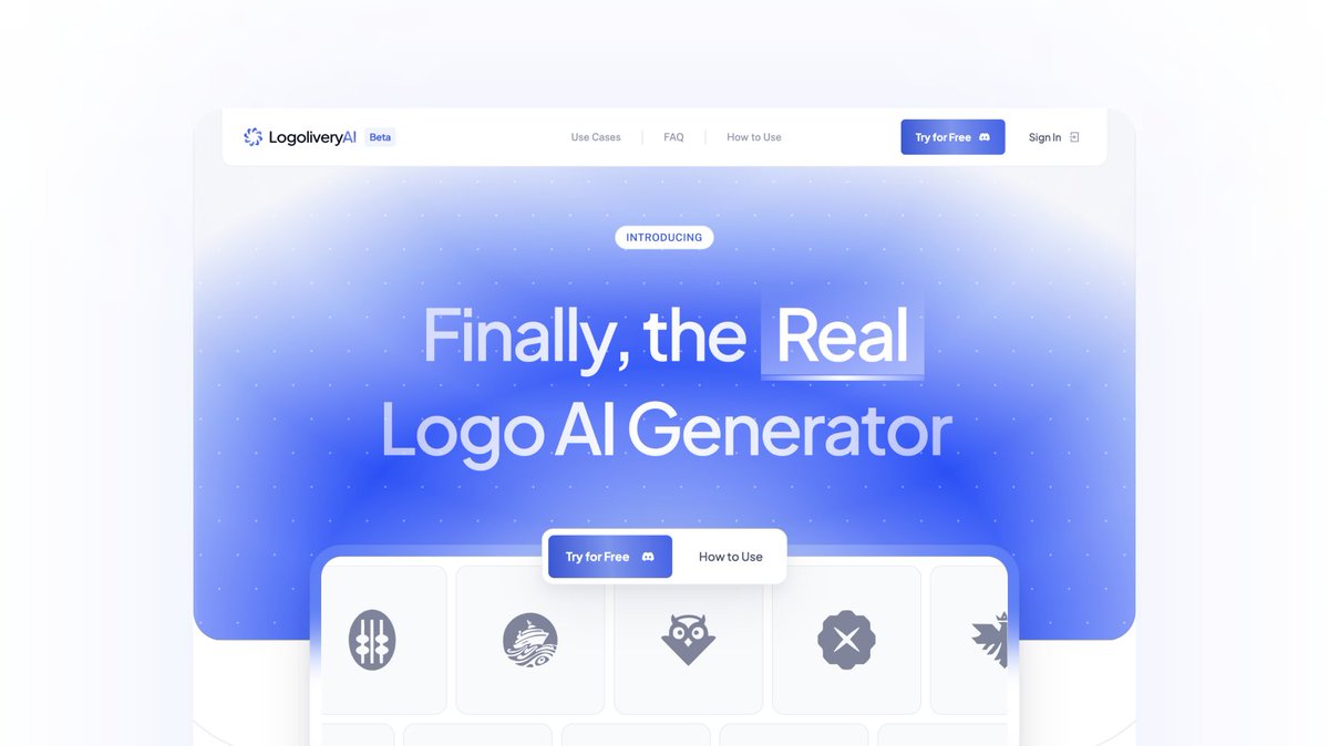 Toools.design (@tooolsdesign) on Twitter photo Free AI-powered logo generator in SVG format.
LogoliveryAI by <a href="/LogoliveryAI/">LogoliveryAI</a>
logolivery.ai Free AI-powered logo generator in SVG format.
LogoliveryAI by <a href="/LogoliveryAI/">LogoliveryAI</a>
logolivery.ai