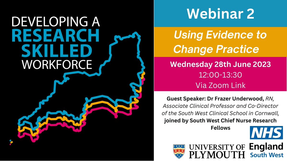A reminder to sign up to this research webinar on how to 'use evidence to change practice' on 28th JUNE 12.00 - 13.30 - disseminate out to your AP teams please @Lucy_APNP @jodie02 @wiseemmielou @pauljeffreyNHS @RCHTWeCare @CPFTResearch @NMAHPVision @Cornwall_TH @AlanJervis5
