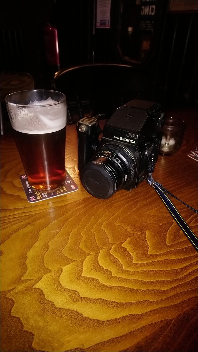 Out for some dinner and a pint - obviously with a couple of cameras in tow!  #CamerasAndDrinks