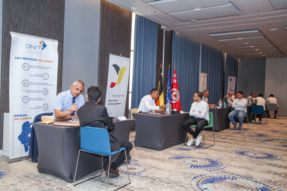EnabelauMaroc's tweet photo. Partenariat 🇹🇳🇪🇺
📣Ce 8 juin 2023, dans le cadre de #THAMM_Enabel, @ANETITUNISIE, le Ministère de l'Emploi et de la Formation Professionnelle et #Enabel ont organisé un #Jobdating
Retour en📸sur cette fructueuse journée
#Enablingchange #JointImplentation #TunisieUE #HumanMobility https://t.co/zjfrU5WB4L