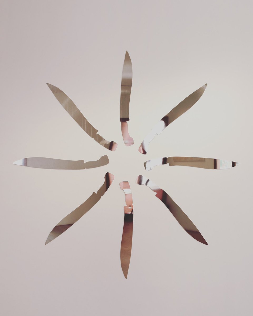 Steely Bloom. 2022. Patterned from the same knife from my grandmother’s home.Precolonial times,the Bolo was a kitchen tool. When colonizers occupied PH,it’s a weapon used by women to defend their land and their homes.
#PhilippineIndependenceDay 
Nikki Luna  all rights reserved©️