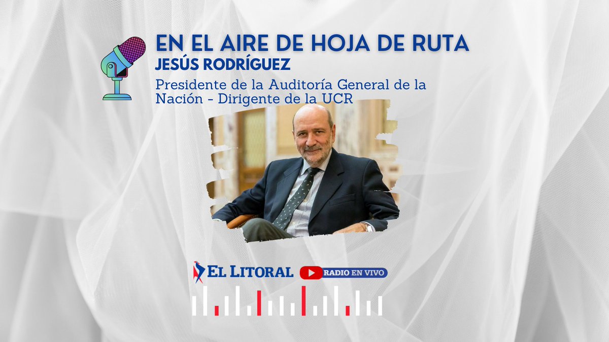 #Ahora en #HojaDeRuta El Presidente de la Auditoría General de la Nación y dirigente radical <a href="/jesusucr/">Jesús Rodríguez</a> con <a href="/EOLedesma/">@EOLedesma</a> y <a href="/CarlosLexcano/">Carlos Lezcano</a>

#ElLitoralRadio
ellitoral.com.ar/radio-en-vivo
<a href="/DiarioElLitoral/">Diario El Litoral</a>