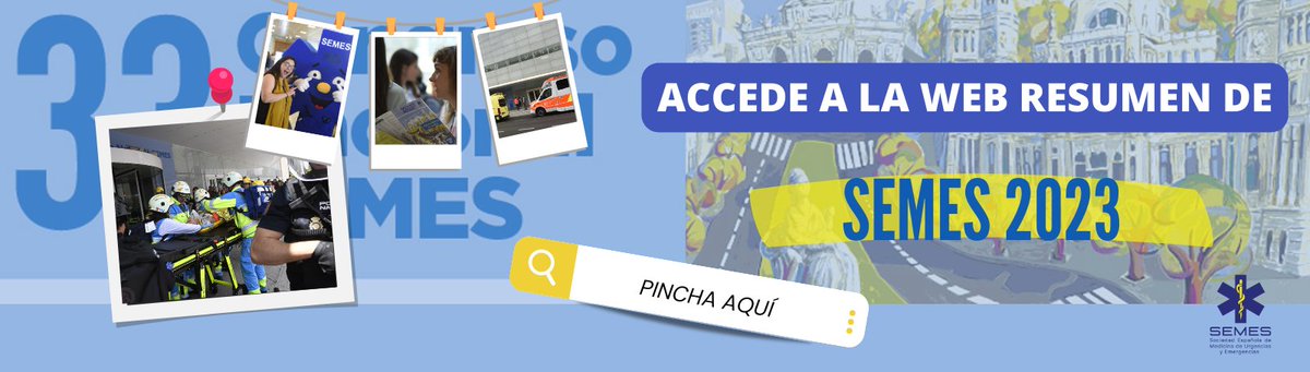 🚨Revive el Congreso #SEMES2023 

📢El Congreso de los Especialista en #Urgencias y #Emergencias

Web disponible en: semes.org/xxxiii-congres…
