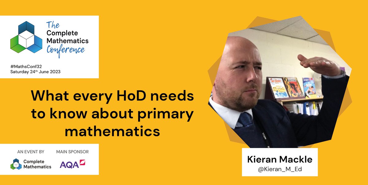 Exciting news! Join us for our upcoming workshop at #MathsConf32 led by Kieran Mackle @Kieran_M_Ed.

🧮 What every HoD needs to know about primary mathematics

Secure your spot completemaths.com/community/math…