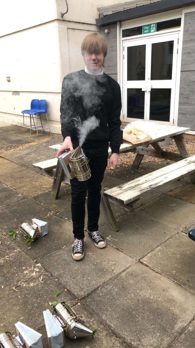 Our senior beekeepers have been mastering the skill of lighting and then safely putting out their bee smoker! They have learned the importance of why we smoke bees and what ‘cool’ smoke is. #beekeeping #widerachievement #NPA