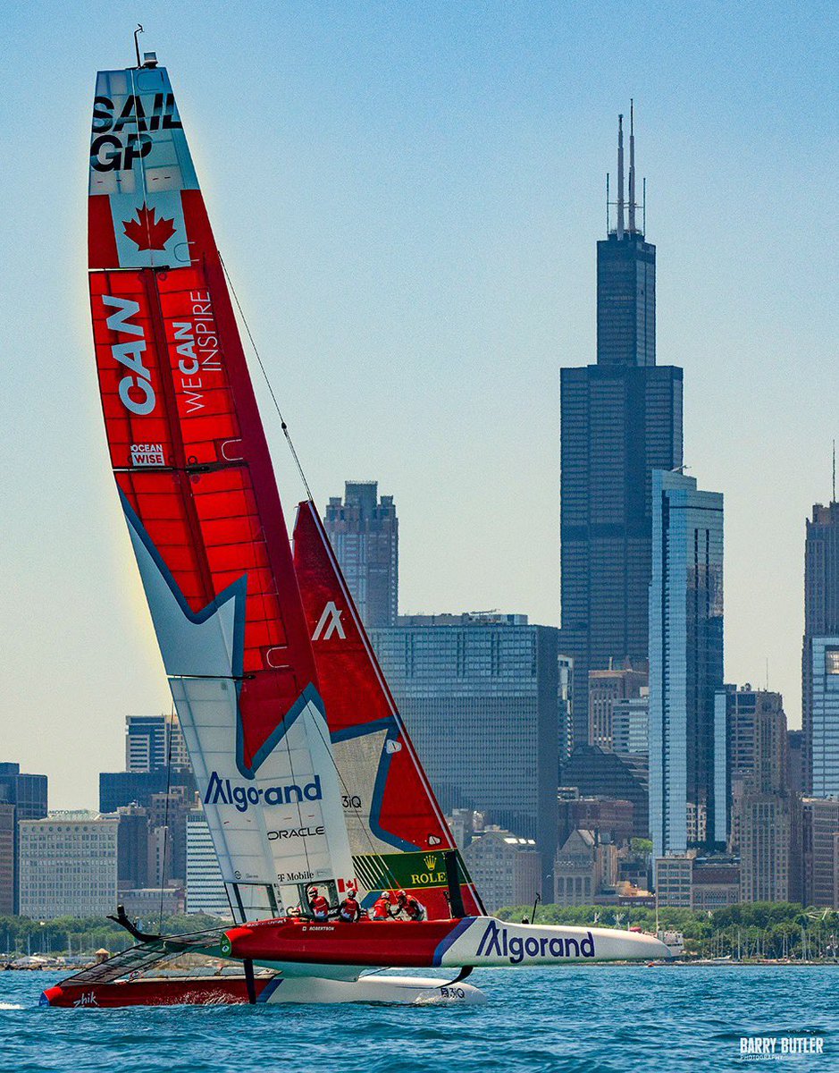 barrybutler9's tweet image. If you wonder why the F50 catamarans in SailGP are so fast, you might have noticed their sails are taller than Sears Tower.  Here's proof!   @SailGP races are this Friday and Saturday. #chicago #news