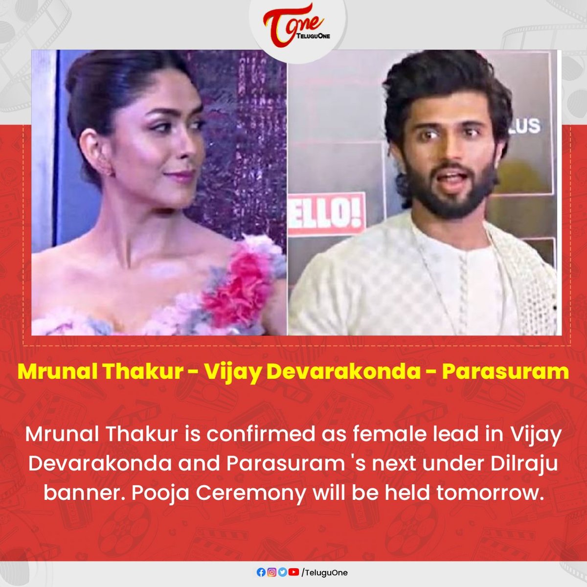 #MrunalThakur - #VijayDevarakonda - #Parasuram - #Dilraju

#Gopisundar will be scoring music for the film