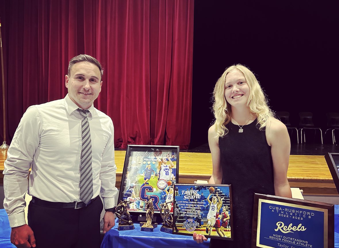 gojess1's tweet photo. Coach, you deserve the recognition for all these trophies too! Thank you for all the time you have dedicated to my girl @TaylorSearle3 the last 4 years. She had the drive, but you gave her the time. Congratulations, to all #mycrcs athletes. https://t.co/vYKc5cJ0gi