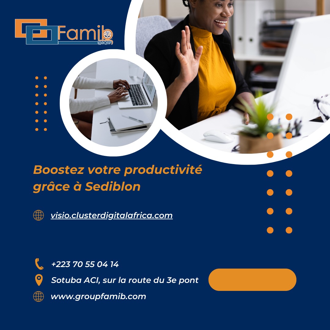 Famibgroup's tweet photo. 💡 Boostez votre productivité grâce à Sediblon, la plateforme de visioconférence qui simplifie vos réunions en ligne. Essayez dès maintenant et découvrez comment travailler efficacement à distance.
Lien de la plateforme : https://t.co/YzGZ7ULax3
#Famib #Mali #Sediblon #Visio https://t.co/EynpxNIjug