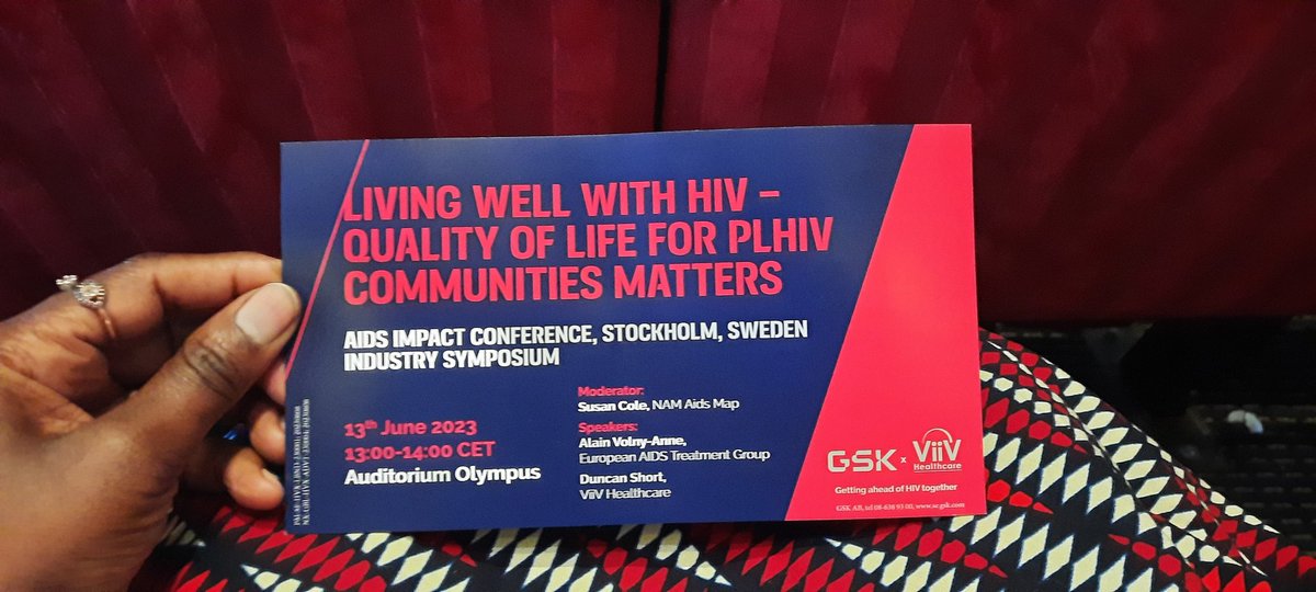 Really looking forward to this <a href="/ViiVHC/">ViiV Healthcare</a> lunchtime session. Living well with HIV-quality of life for #peoplelivingwithHIV. Moderated by my veryvinspirational friend <a href="/susancolehaley/">Susan Cole-Haley FRSA</a> 
<a href="/4Mproject/">4M Project</a> .#aidsimpact2023