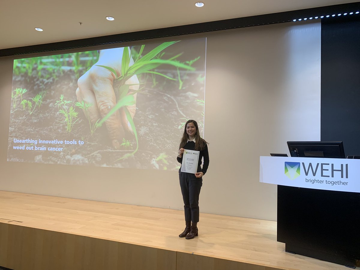 Leesa Lertsumitkul (@leesa_lerts) on Twitter photo Weeds and brain cancer might have more in common than youβd think! π± π§
Stoked to have come runner up in this years WEHI 3MT competition. A real challenge but a great way to think about communicating our science. #WEHI3MT <a href="/WEHI_research/">WEHI (Walter and Eliza Hall Institute)</a> #scicomm Weeds and brain cancer might have more in common than youβd think! π± π§
Stoked to have come runner up in this years WEHI 3MT competition. A real challenge but a great way to think about communicating our science. #WEHI3MT <a href="/WEHI_research/">WEHI (Walter and Eliza Hall Institute)</a> #scicomm
