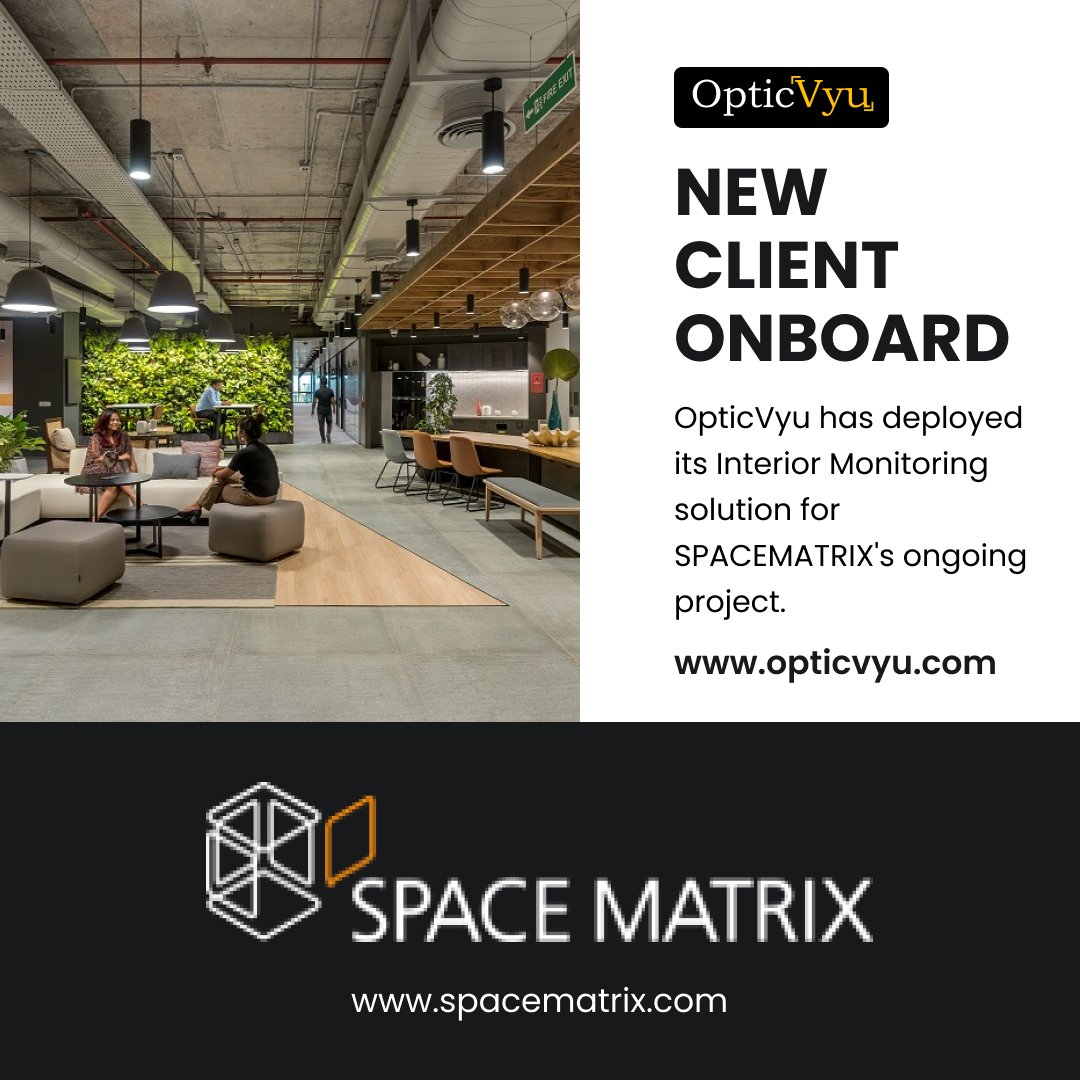 OpticVyu's tweet image. This week, we are pleased to announce that Space matrix has joined our client group. As we work with #Spacematrix, we&apos;re looking forward to providing them with high-quality project #monitoring services.

#NewClient #Construction #Interior #RealEstate #Timelapse #OpticVyu