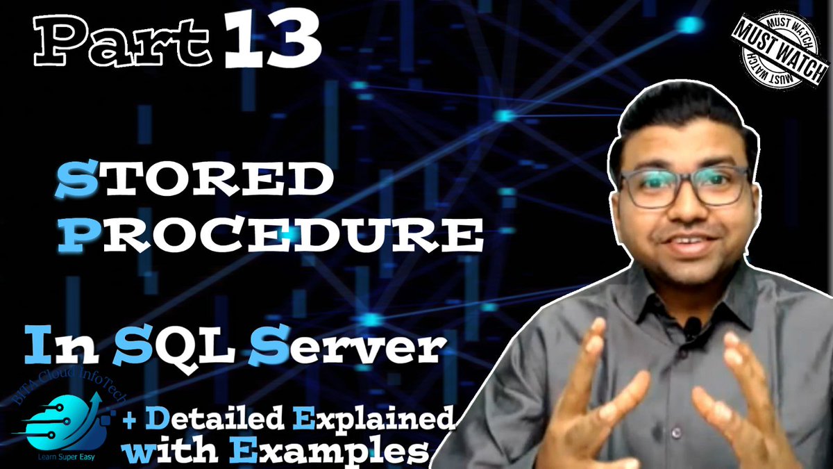 Learnsupereasy's tweet image. 🔐 Unleashing the Power of Stored Procedures in SQL Server! Elevate your database management game with these game-changing SQL tools.
Watch Full Video on Youtube:
youtube.com/watch?v=94ina2…
Our Official Website- lnkd.in/duq4k9m5
#DataAnalytics
#SQLTricks
#TechSavvy
#SQL