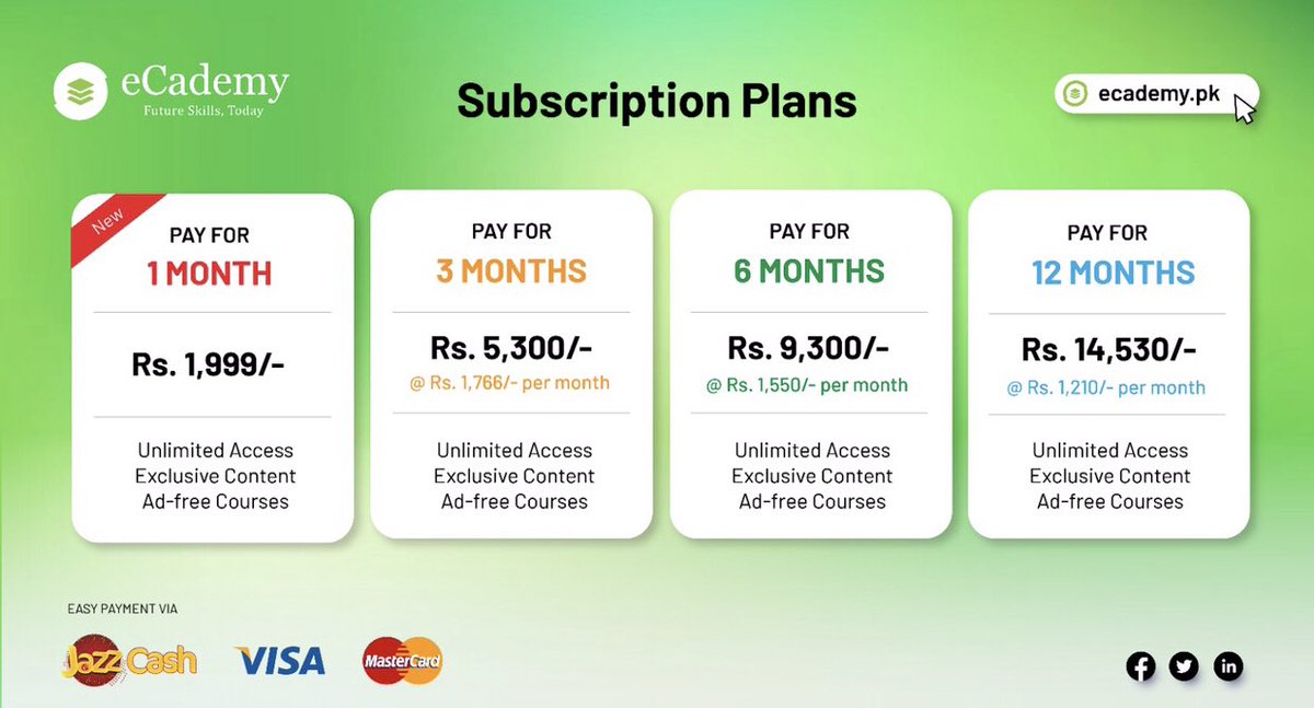 لوگ کیوں فری لینسنگ میں ناکام ہوتے ہیں ؟ 

اس لئیے کہ وہ ہُنر تو سیکھ لیتے ہیں مگر اُس ہُنر کو فری لینسنگ پلیٹ فارمز پر کیسے بیچنا ہے وہ نہیں سیکھتے۔ 

یہ دو کورسز ECademy.pk پر آپ کو ہُنر بھی سکھائینگے اور اُس ہُنر سے پیسے کمانے کے طریقہِ کار بھی۔ 

ہُنر سیکھنے کے