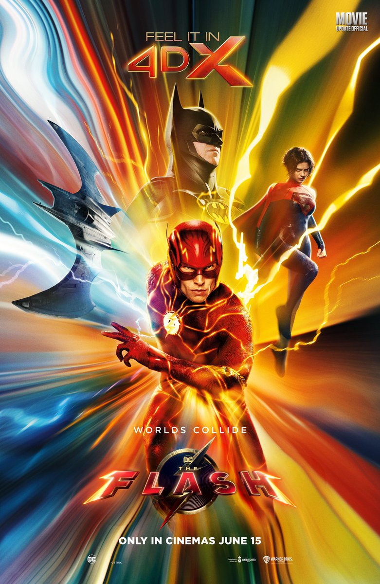 FilmUpdateOffi's tweet photo. See #TheFlashMovie in 4DX, Releasing on June 15 in cinemas near you, Book Tickets Now on BMS, Paytm, PVR &amp; INOX App, #MovieUpdateOfficial https://t.co/dBr0NIu4QR