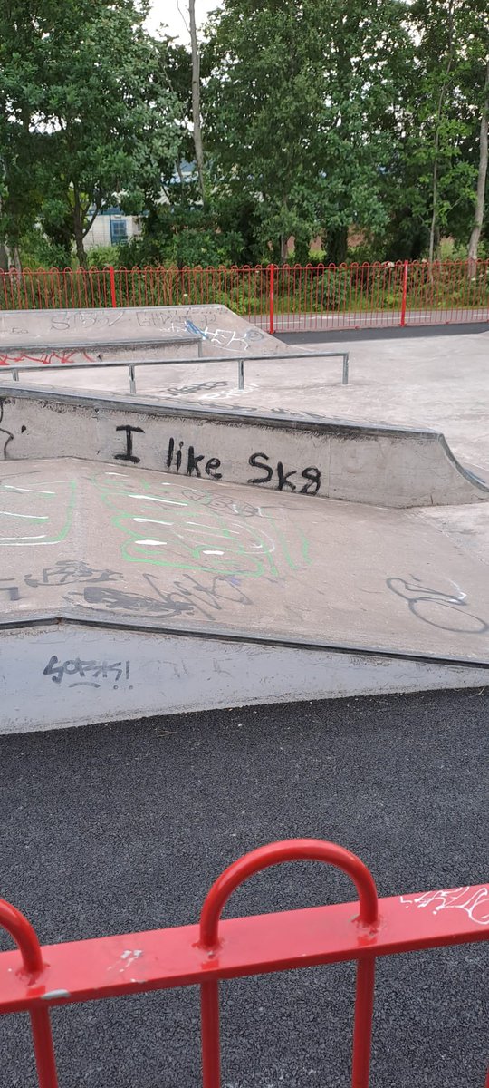 My friend found this at a local skatepark
Which one of you gay people did this??  🤨🤨🤨 (I want to be friends) 
#SK8THEINFINITY