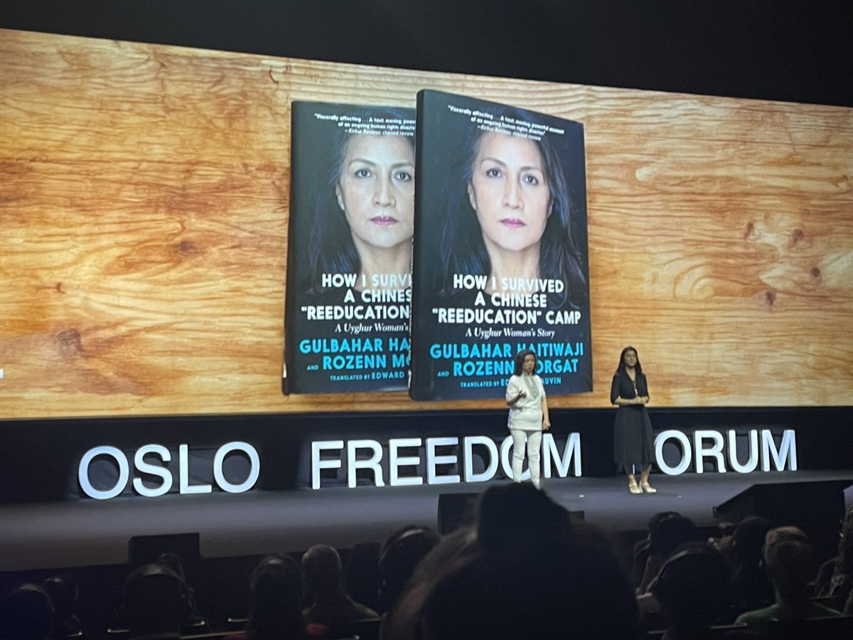 jardemalie's tweet photo. At @OsloFF testimonies of Gulbahar #Haitiwaji & Kalbinur #Sidik, survivors of #China's concentration camps, are heart-wrenching. Impossible to listen without tears about their experience and what they witnessed in the camps. Stop #UyghurGenocide! Free #EkparAsat & #GulshanAbbas https://t.co/vIKV0cepBg