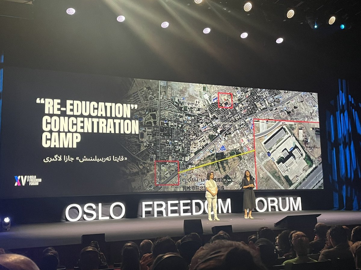 jardemalie's tweet photo. At @OsloFF testimonies of Gulbahar #Haitiwaji & Kalbinur #Sidik, survivors of #China's concentration camps, are heart-wrenching. Impossible to listen without tears about their experience and what they witnessed in the camps. Stop #UyghurGenocide! Free #EkparAsat & #GulshanAbbas https://t.co/vIKV0cepBg