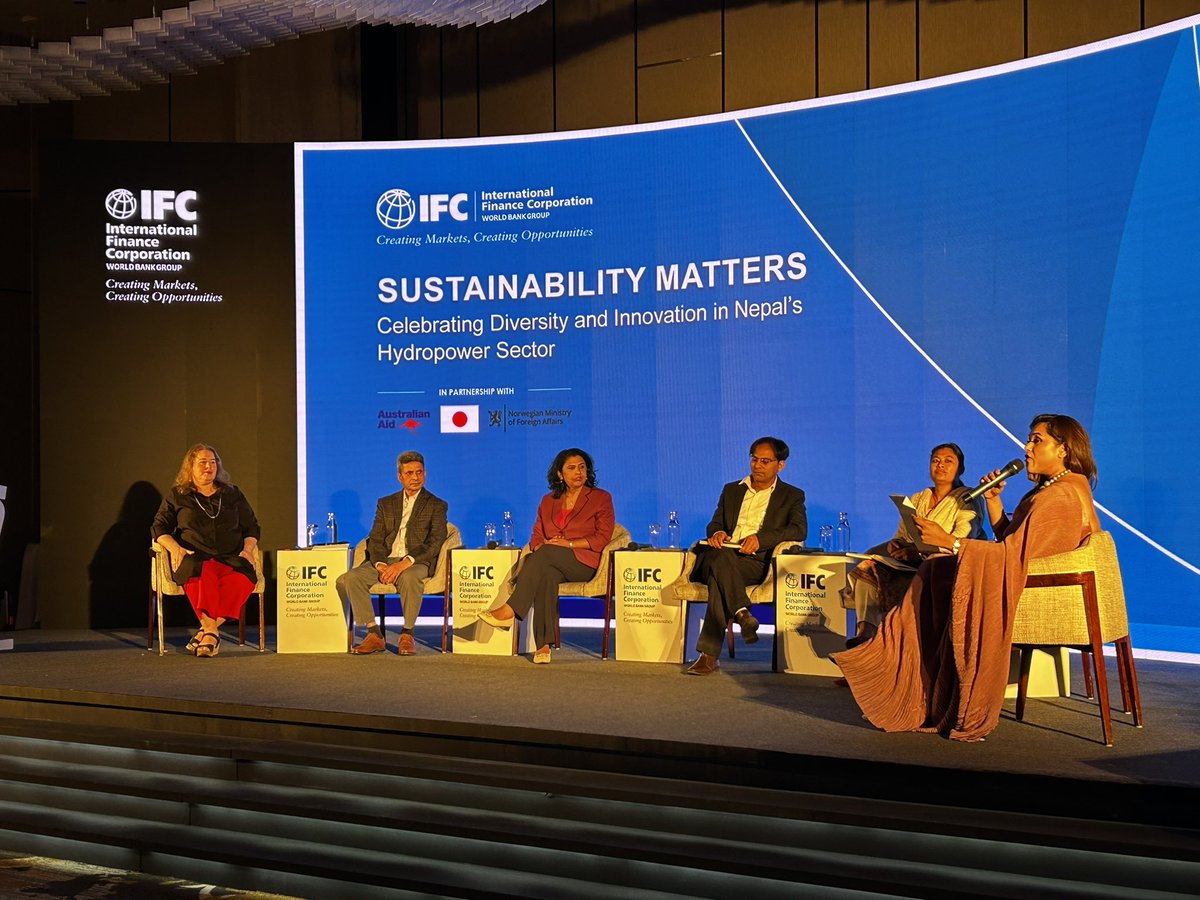 johnparajuli's tweet photo. #HappeningNow a panel discussion on innovation in Environmental and social standards setting in Nepal’s hydropower sector @IFC_SouthAsia @LazzKate @Babacar1902 https://t.co/MDK3BFFui4