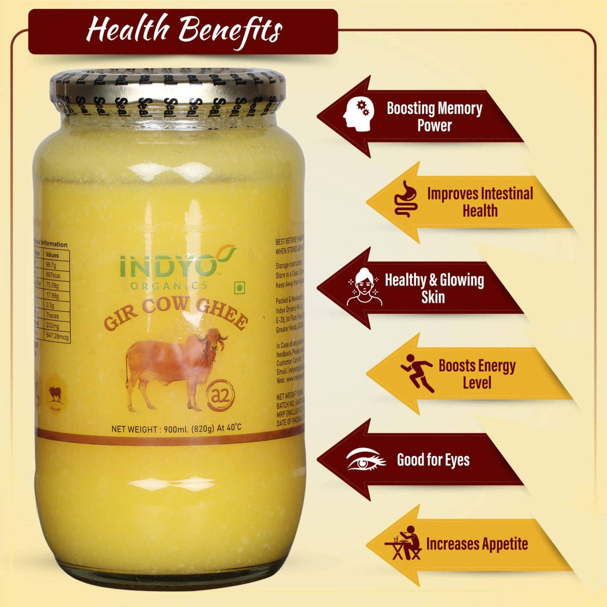 Available in 900Ml, & 450Ml Glass Jar Branded & Private Label Packing
15ltr HDPE jar packs for Bulk Supply
For Trade Inquiry Please Call/Whatsup @ +91-9643767575

#Gircow #ghee #bilona #traditional #farm2fork #indyoorganics #msme #dpiit #startsinup #msdfoundation