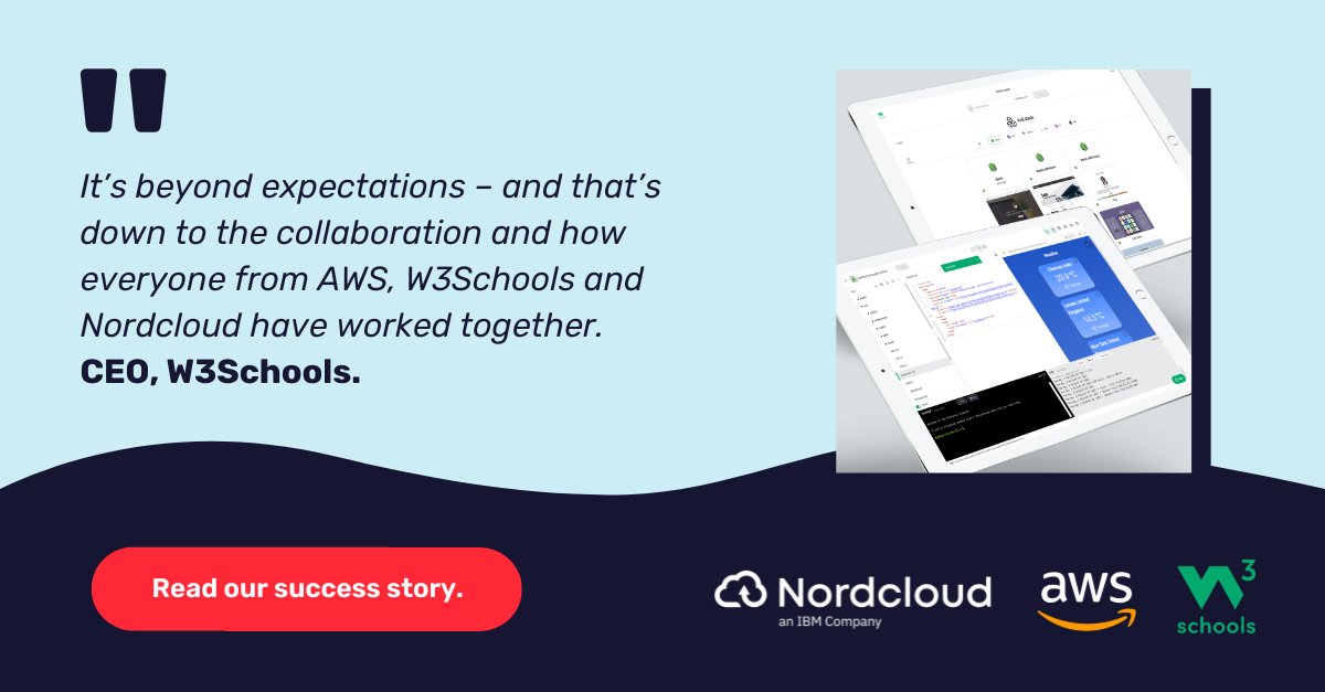 AWS ❤️W3Schools ❤️Nordcloud
Read the full success story here:
eu1.hubs.ly/H040H290