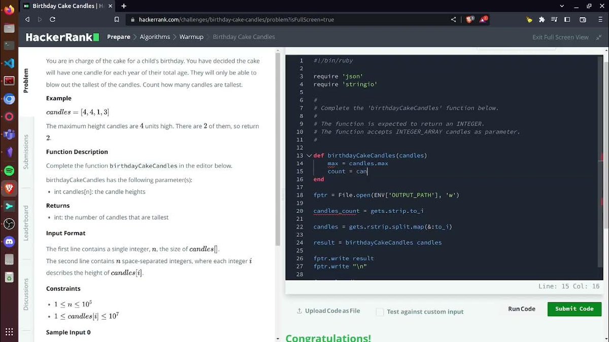 AbdallahRamsing's tweet image. Why not another quick video on solving the Birthday Cake Candle Algorithm? 🎂🕯️
Direct problem, key is knowing built-in methods. 💡
Initial thought: loop for highest amount. But can be done more efficiently. ⚙️✨ #CodingProblems #AlgorithmTips 
buff.ly/45Uwr9r