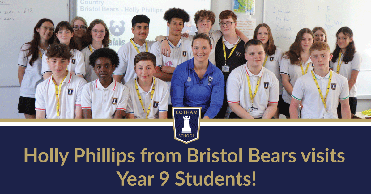 CothamSchool's tweet photo. Year 9 students had the honour of spending an hour with Bristol Bears team woman of the season winner for 2023, Holly Phillips. She explored her journey into rugby, including the triumphs and challenges.  Students could ask her questions, and it was an incredibly inspiring event. https://t.co/zpBFVyb5tA