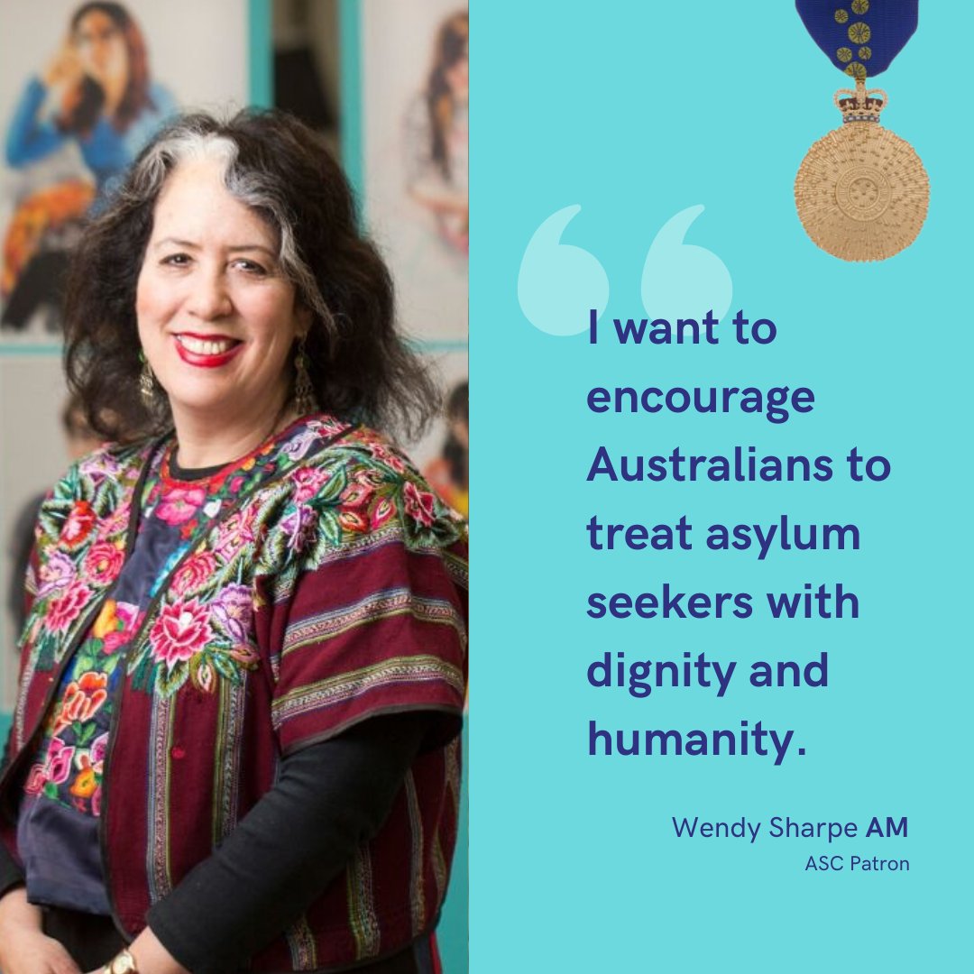 Congratulations to our inspiring patron Wendy Sharpe, who was appointed a Member of the Order of Australia (AM). Wendy has made incredible contributions to the arts and through her work has championed the humanity of people seeking asylum in our community. 🏅