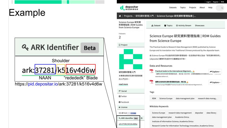 _depositar's tweet photo. 在今天稍晚的 Open Repositories 2023 中，我們將討論於研究資料寄存所導入 ARK 持續識別碼時，面臨的實務問題：

https://t.co/jC0084Uz4T

#openrepos2023 #ARK #CKAN https://t.co/Fwy1imim7a