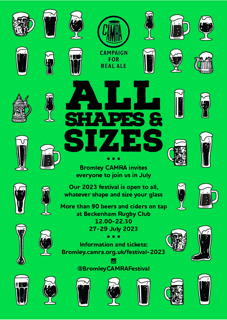 Have you pre-booked your ticket for our July beer festival? Tickets are FREE for CAMRA members and under 26's. We'll have over 90 excellent beer and ciders on from local breweries and beyond. We'd love to see you there! Get your ticket here: tckty.camra.org.uk/e/107/bromley-…