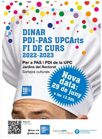 EsportsUPC's tweet photo. #PDIPAS I NOVA DATA‼️
🍴El dinar PDIPAS es posposa al dijous 29 de juny a les 13:30 h a causa de la previsió de pluja d'aquest migdia.
📝En cas de rebre sol·licituds de baixa, alliberarem noves places. Si encara no t'hi has inscrit, estigues atent/a:
▶️https://t.co/9gWVCrRhhh https://t.co/qGt3ZcNjaw