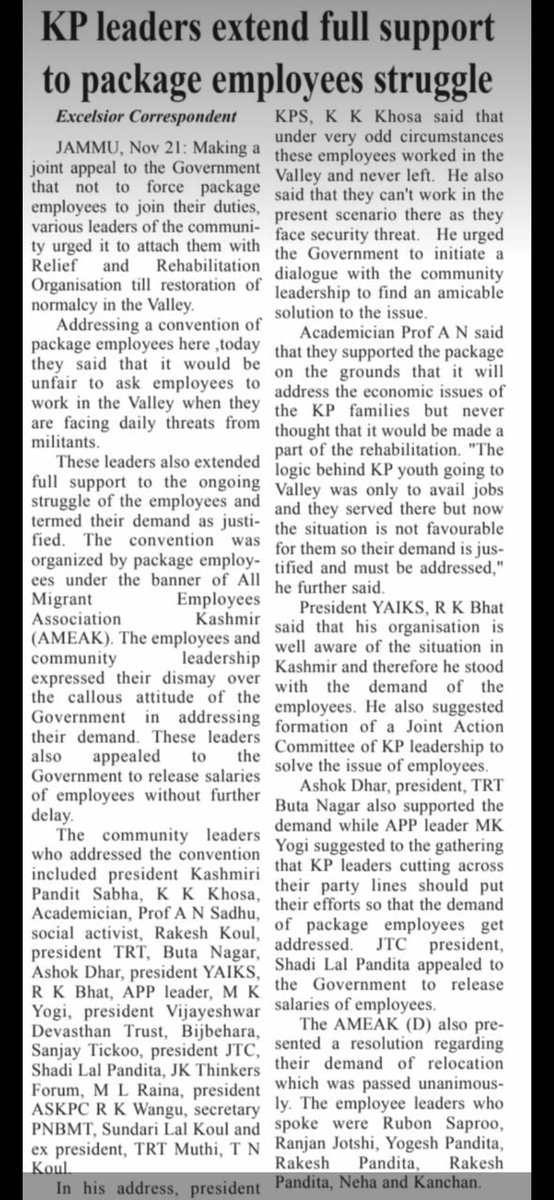 AMEAK_Displaced's tweet image. June 13th - the day when protest erupted in Jammu after the mass migration call was given in Kashmir due to the brutal series of targetted killings. It was the first time when #PMPackageemployees gathered in Press club, #Jammu &amp;amp; decided mutually to go ahead for the protest.