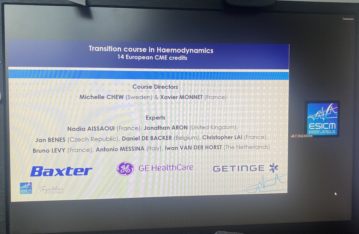 LaiChristopher2's tweet photo. Transition course in Haemodynamics is starting now for 2 days ! @ESICM 
Happy to be part of the panel surrounded by superstars 🌟
From physiology🫀to Treatment🏥💉
@Prof_XMonnet @mess81rc @D_DeBacker and others. 
#ICU https://t.co/I2T3w4xlLV