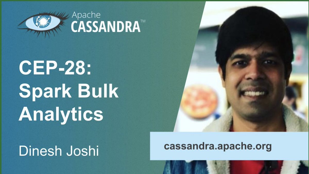 cassandra's tweet photo. Curious about reading and writing #ApacheCassandra data with Spark Bulk Analytics?

📽️ Dinesh Joshi, @Cassandra PMC member discusses the project and how to contribute to #Cassandra

▶️  https://t.co/9VzBQaWyOt

#opensource #nosql #database #apache #spark #analytics https://t.co/5v2H0oaQL7