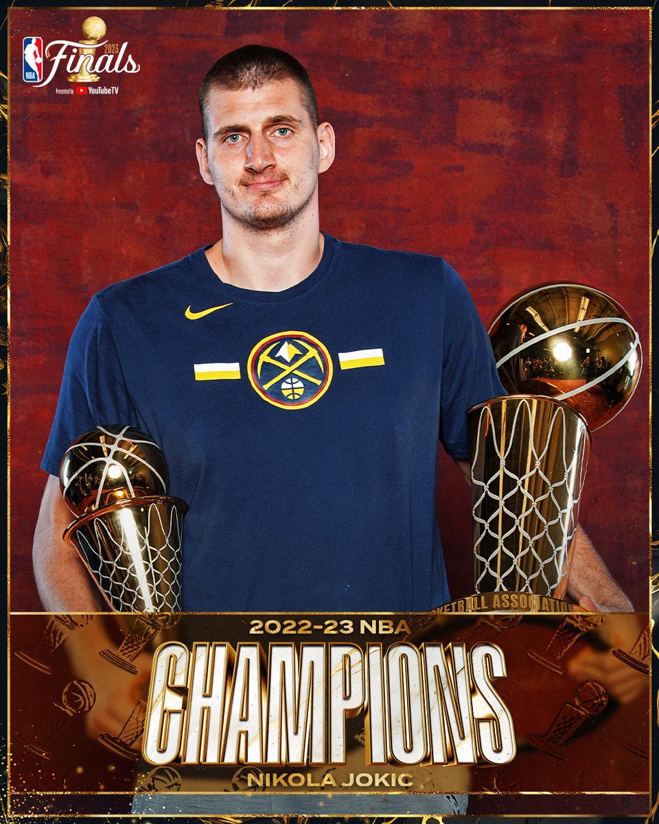 Drafted 41st overall out of Serbia in 2014, 5x NBA All-Star, 2x #KiaMVP... & now NBA CHAMPION in Year 8.

First-time #NBAFinals MVP... Nikola Jokic!