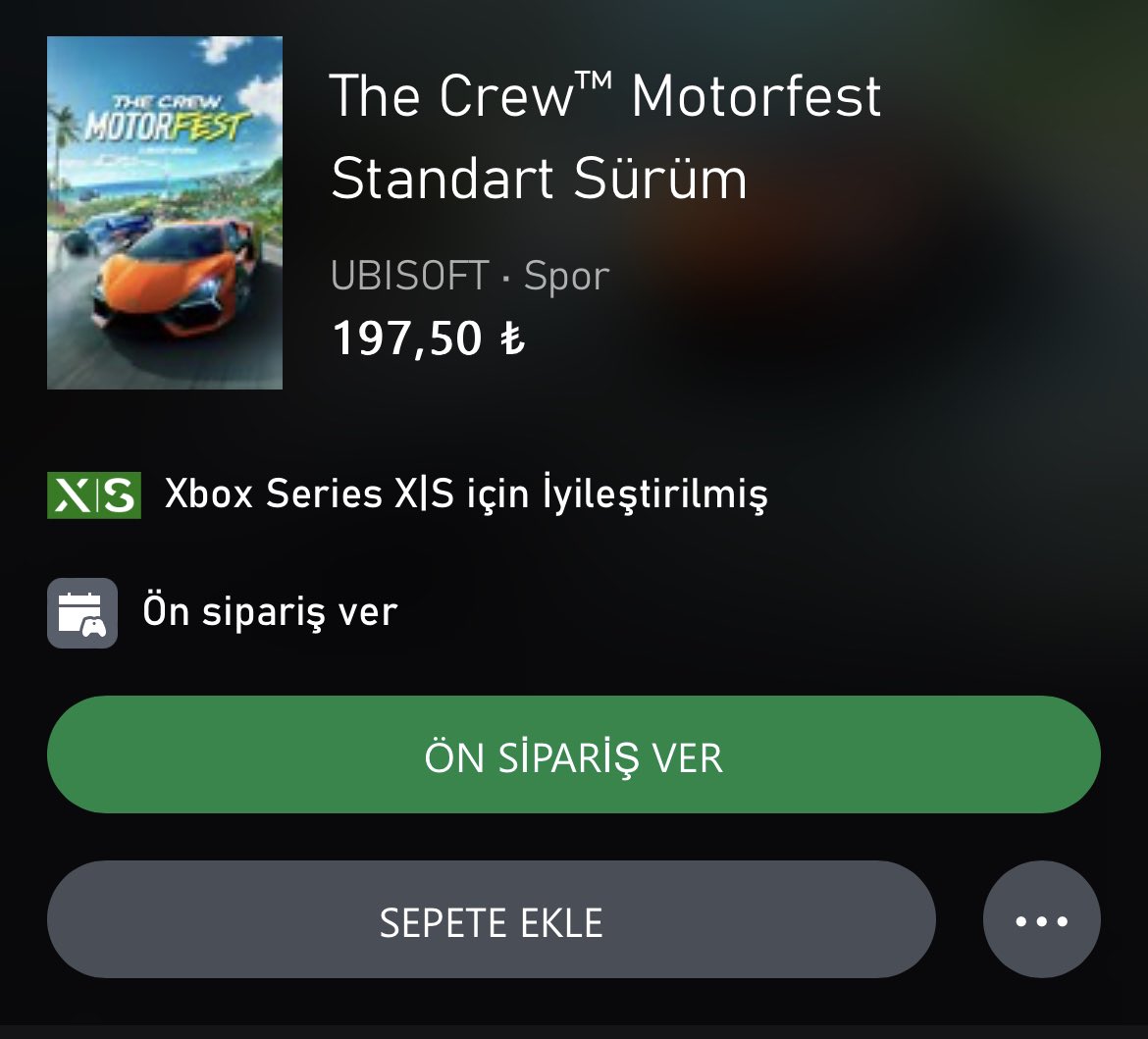 ▫️The Crew Motorfest'in fiyatı Xbox konsolu için hatalı girilmiş!

Ön sipariş fiyatı şu an 197,50 TL olarak görülüyor.

Almayı düşünen varsa kaçırmasın!