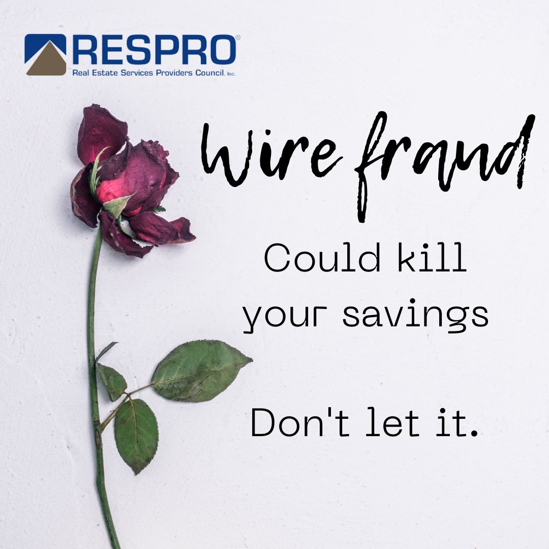RESPROnline's tweet photo. Wire fraud stole $12.5 billion from homebuyers over the last five years. Learn more information and how to protect your self and your money by visiting https://t.co/KhxY61KuBh today. 🚫 🚫 #RESPRO https://t.co/Z6MuAKh2Qz