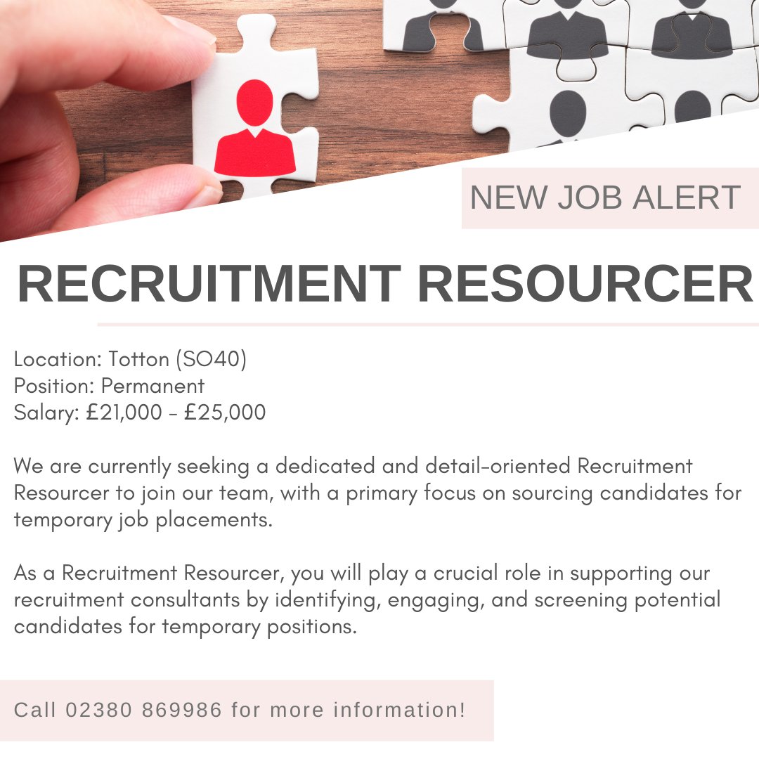 We are recruiting for a Resourcer in our Office! For more info, visit cv-library.co.uk/job/219498035/… 😊