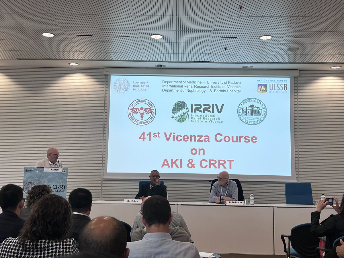 Great plenary at #41vicenzacourse. Some interesting stories from the fathers of CRRT