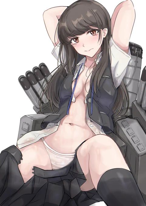 早潮「大破修復後の船体チェックが必要なのはわかるんだけど、この格好はどうなのかな、って」