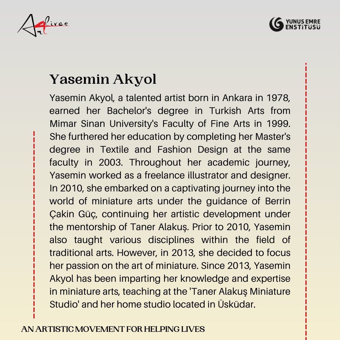 art4lives's tweet photo. Find below the biography of Yasemin Akyol, the generous artist behind the artwork "Pomegranate Istanbul." This fine art print was donated to support earthquake relief efforts: https://t.co/oIQ5BG6en6