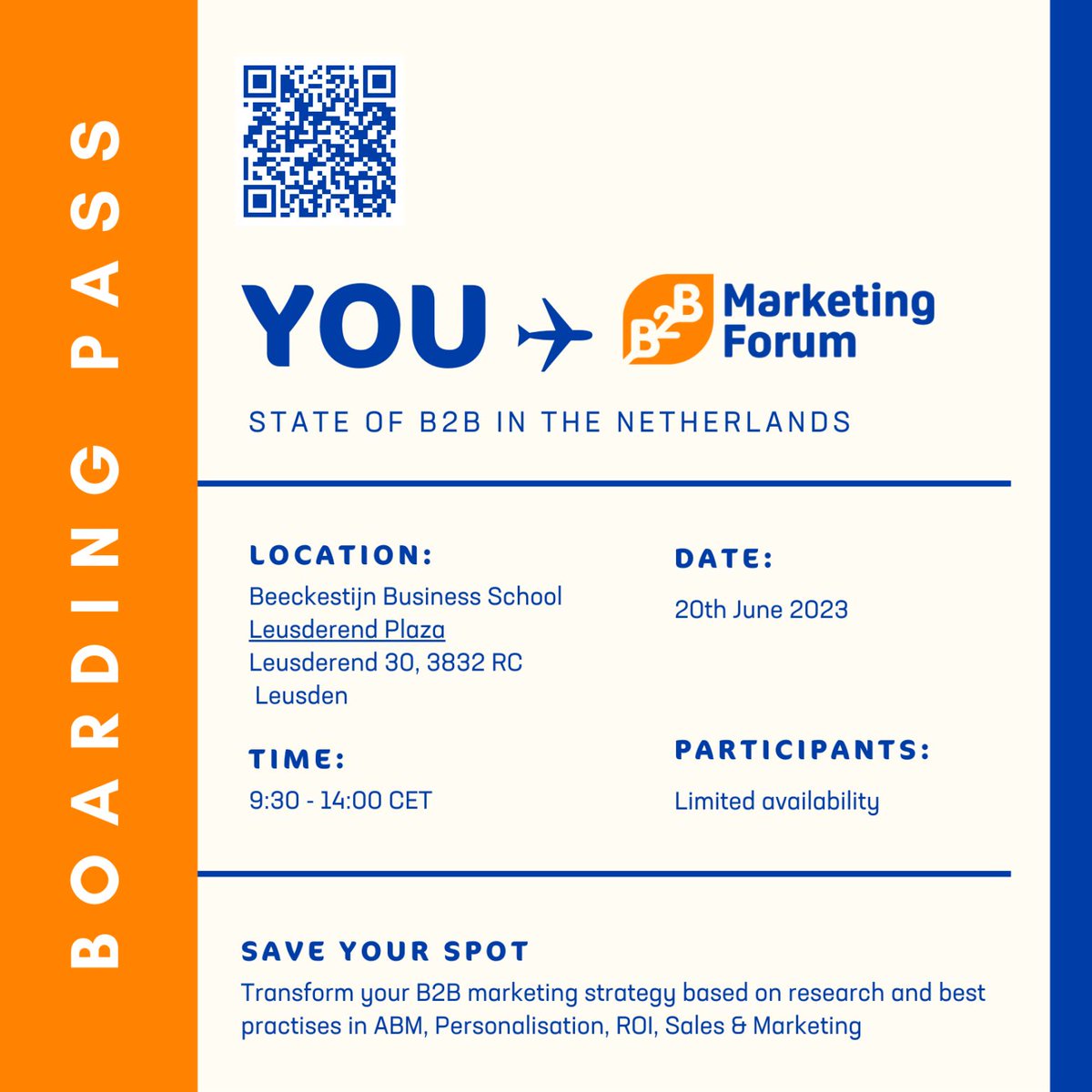 Attention, fellow adventurers! Prepare to soar high above the ever-changing B2B landscape.

📅 Date: June 20th
📍 Location: Beeckestijn Business School
Discover more about this exceptional event and stay  𝐡𝐭𝐭𝐩𝐬://𝐬𝐩𝐨𝐭𝐨𝐧𝐯𝐢𝐬𝐢𝐨𝐧.𝐚𝐜-𝐩𝐚𝐠𝐞.𝐜𝐨𝐦/