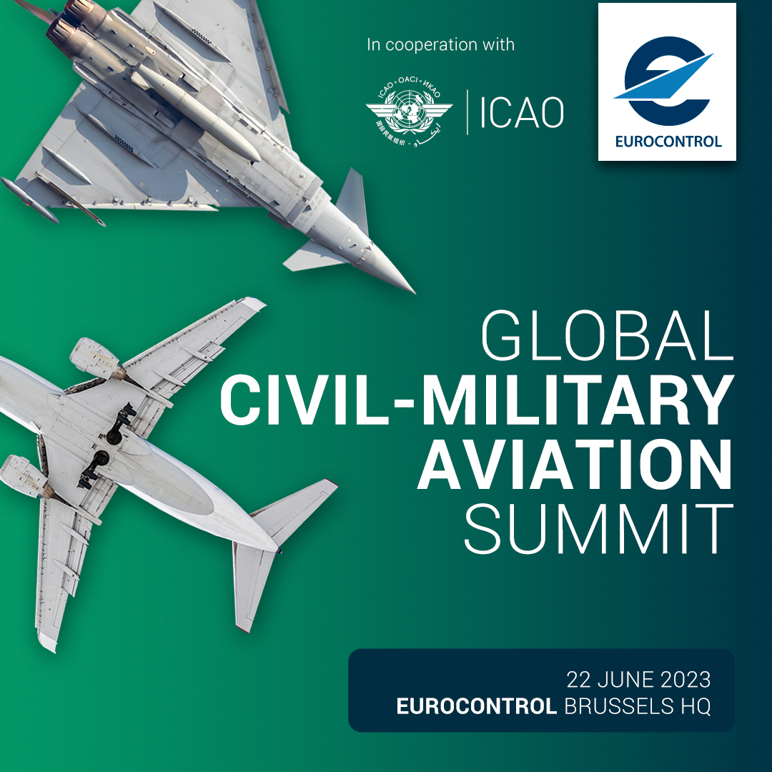 Last chance to joint us at Global Civil Military Aviation Summit on 22 June at our Brussels HQ, organised in cooperation with ICAO. Check out our impressive speaker line-up & sign up today eurocontrol.int/event/global-c…