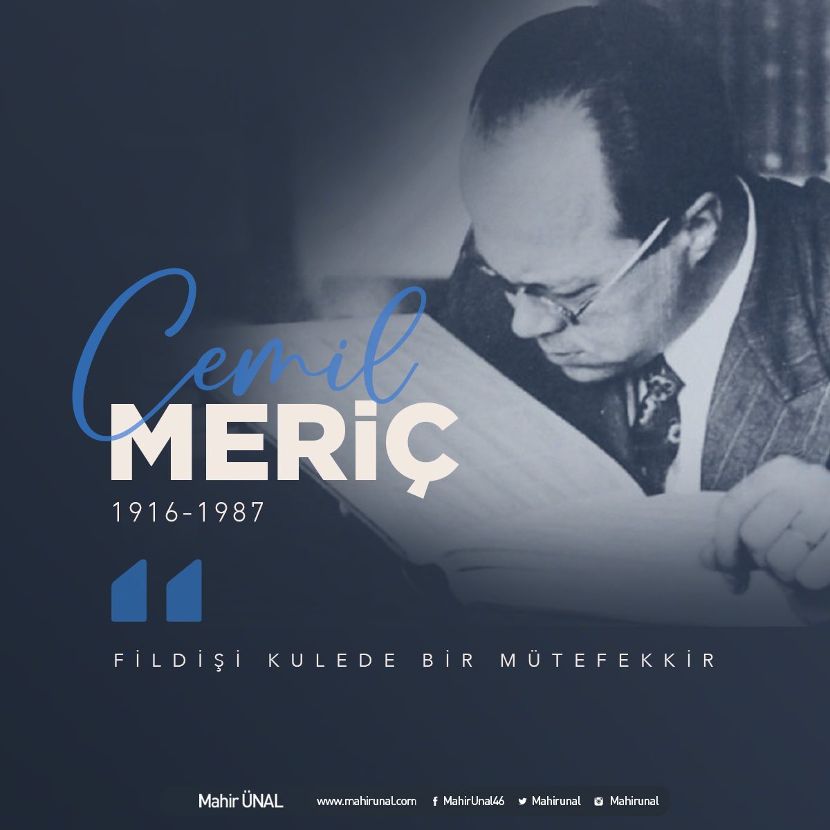 “Bizler ki aynı kitaba baş eğmiş insanlarız. Bizden âlâ akraba mı olur?”

Hayatını Türk İrfanına adayan, büyük fikir ve dava adamı #CemilMeriç'i vefatının 36. yıl dönümünde saygıyla, rahmetle anıyorum.🖊️