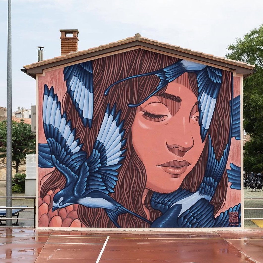 Ginger_ajm's tweet photo. “The Dance Of The Swallows”

#StreetArt by Lidia Cao
In #Torrellas #Spain https://t.co/Ot2nff9O9G