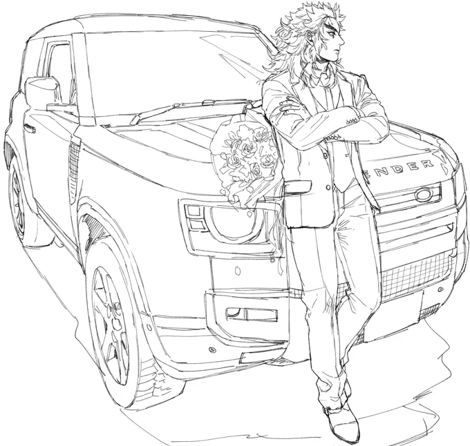 今日の仕事が終わったので定期的に来る車描きたい熱
配信で塗るかも 
